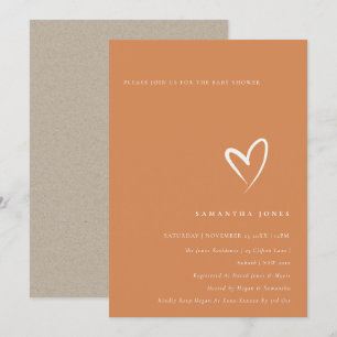 Minimale uitnodigend Oranje Baby shower van de Rus Bedankkaart