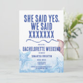 Minimale uitnodiging Bachelorette Weekend (Staand voorkant)