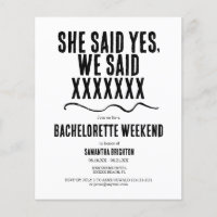 Minimale uitnodiging Bachelorette Weekend