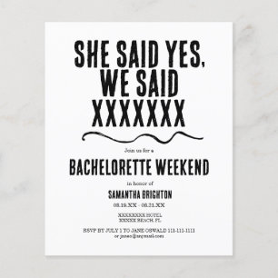 Minimale uitnodiging Bachelorette Weekend