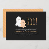 Minimale uitnodiging Boo Cute Ghost Halloween (Voorkant / Achterkant)