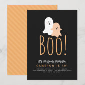 Minimale uitnodiging Boo Cute Ghost Halloween (Voorkant / Achterkant)