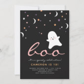 Minimale uitnodiging Boo Cute Ghost Halloween (Voorkant)