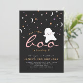 Minimale uitnodiging Boo Cute Ghost Halloween (Staand voorkant)