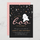 Minimale uitnodiging Boo Cute Ghost Halloween (Voorkant / Achterkant)