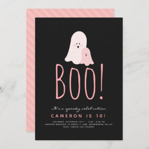 Minimale uitnodiging Boo Cute Ghost Halloween