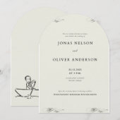 Minimale uitnodiging met linerdesign 2025 (Voorkant / Achterkant)