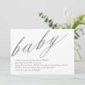 Minimale uitnodiging tot Baby shower (Staand voorkant)