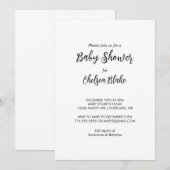 Minimale uitnodiging tot Baby shower (Voorkant / Achterkant)