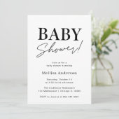 Minimale uitnodiging tot Baby shower (Staand voorkant)