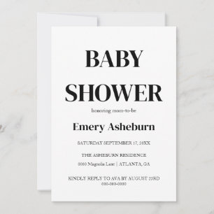 Minimale uitnodiging tot Baby shower