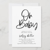 Minimale uitnodiging tot Baby shower (Voorkant)