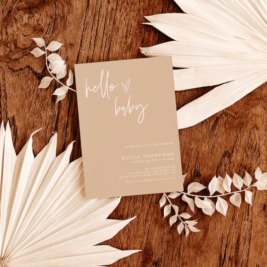 Minimale uitnodiging tot Baby shower | Genderneutr