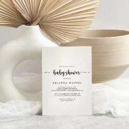 Minimale uitnodiging tot Baby shower voor kalligra