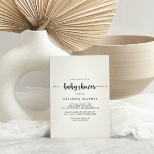 Minimale uitnodiging tot Baby shower voor kalligra