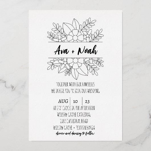 Minimale uitnodiging tot Folie van weddenschappen (Voorkant)