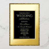 Minimale uitnodiging tot Folie voor zwarte en goud (Voorkant)