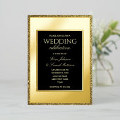 Minimale uitnodiging tot Folie voor zwarte en goud (Staand Voorkant)