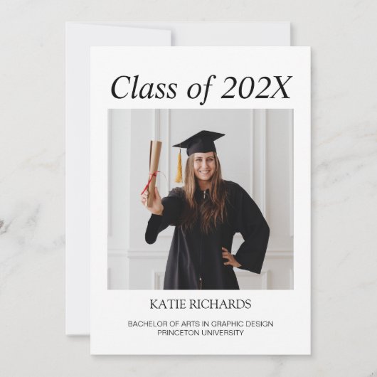 Minimale uitnodiging tot fotoAfstuderen (Voorkant)