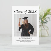 Minimale uitnodiging tot fotoAfstuderen (Staand voorkant)