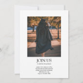 Minimale uitnodiging tot fotoAfstuderen (Achterkant)