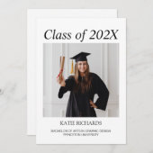 Minimale uitnodiging tot fotoAfstuderen (Voorkant / Achterkant)