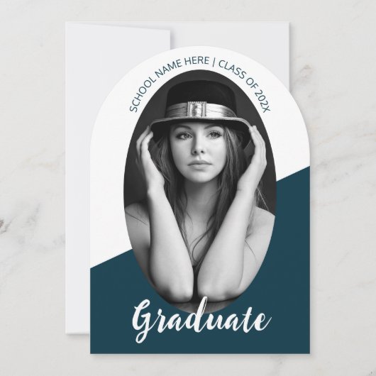 Minimale uitnodiging tot fotoAfstuderen (Voorkant)