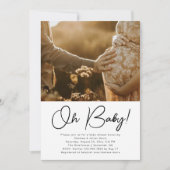 Minimale uitnodiging tot fotoBaby shower (Voorkant)