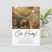 Minimale uitnodiging tot fotoBaby shower (Staand voorkant)