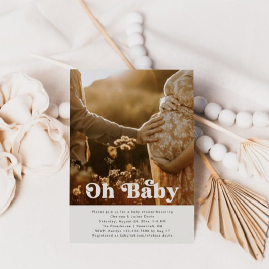 Minimale uitnodiging tot fotoBaby shower