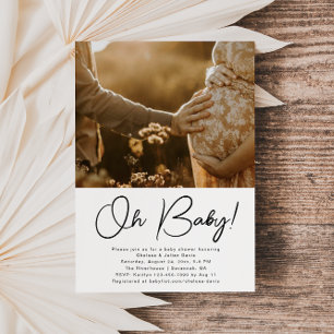 Minimale uitnodiging tot fotoBaby shower