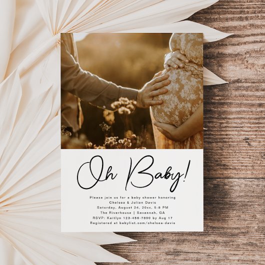 Minimale uitnodiging tot fotoBaby shower