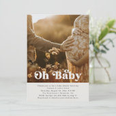 Minimale uitnodiging tot fotoBaby shower (Staand voorkant)