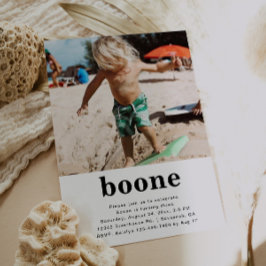 Minimale uitnodiging tot geboorte foto