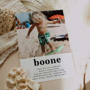 Minimale uitnodiging tot geboorte foto