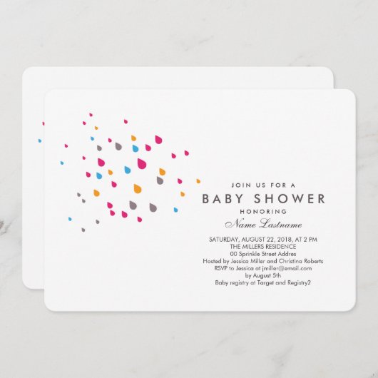 Minimale uitnodiging tot het indienen van Baby sho (Voorkant / Achterkant)