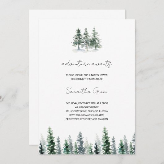 Minimale uitnodiging tot het indienen van Baby sho (Voorkant / Achterkant)