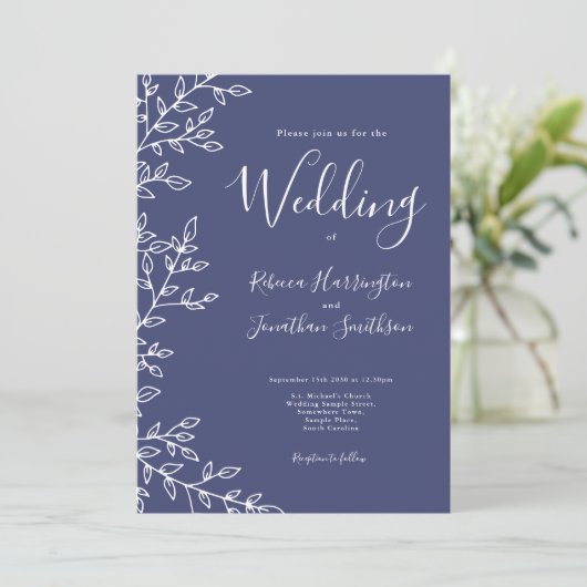 Minimale uitnodiging tot het indienen van een blau (Staand voorkant)