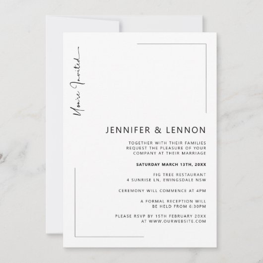 Minimale uitnodiging tot het ontvangen van een cer (Voorkant)