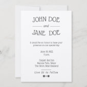 Minimale uitnodiging tot huwelijk met DJ-logo's (Voorkant)