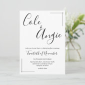 Minimale uitnodiging tot weddenschap met grensover (Staand voorkant)