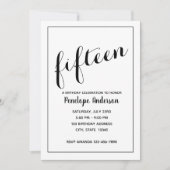 Minimale uitnodiging van 15e verjaardag (Voorkant)