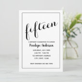 Minimale uitnodiging van 15e verjaardag (Staand voorkant)