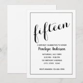 Minimale uitnodiging van 15e verjaardag (Voorkant / Achterkant)