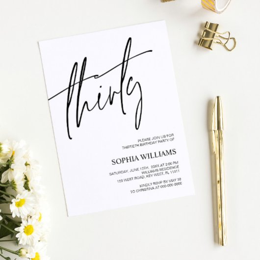 Minimale uitnodiging van 30e verjaardag