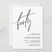 Minimale uitnodiging van 40e verjaardag (Voorkant)