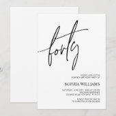 Minimale uitnodiging van 40e verjaardag (Voorkant / Achterkant)