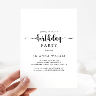 Minimale uitnodiging van de Birthday Party voor ka