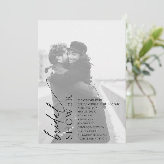 Minimale uitnodiging van de Bridal van het Manuscr (Staand voorkant)