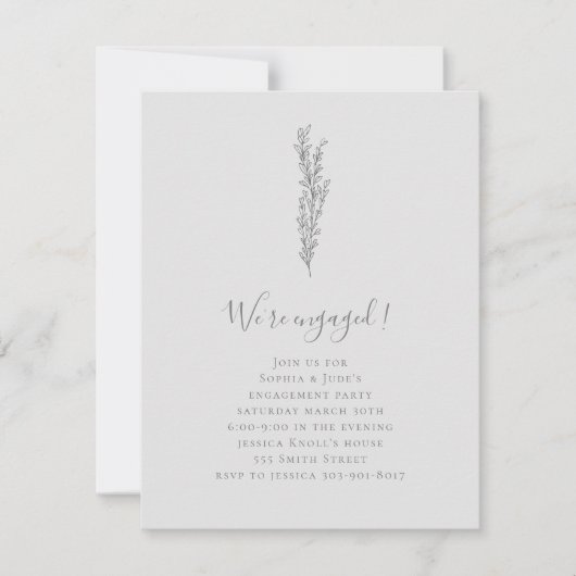 Minimale uitnodiging van de Engagement Party (Voorkant)